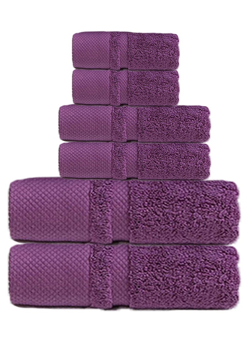 Sharpdo 6-Piece Cotton Gift Towel and Bath Towel Set, 2 Hand Towels + 2 Towels + 2 Bath Towels, Soft and Skin-Friendly Cotton Towel - Image 1