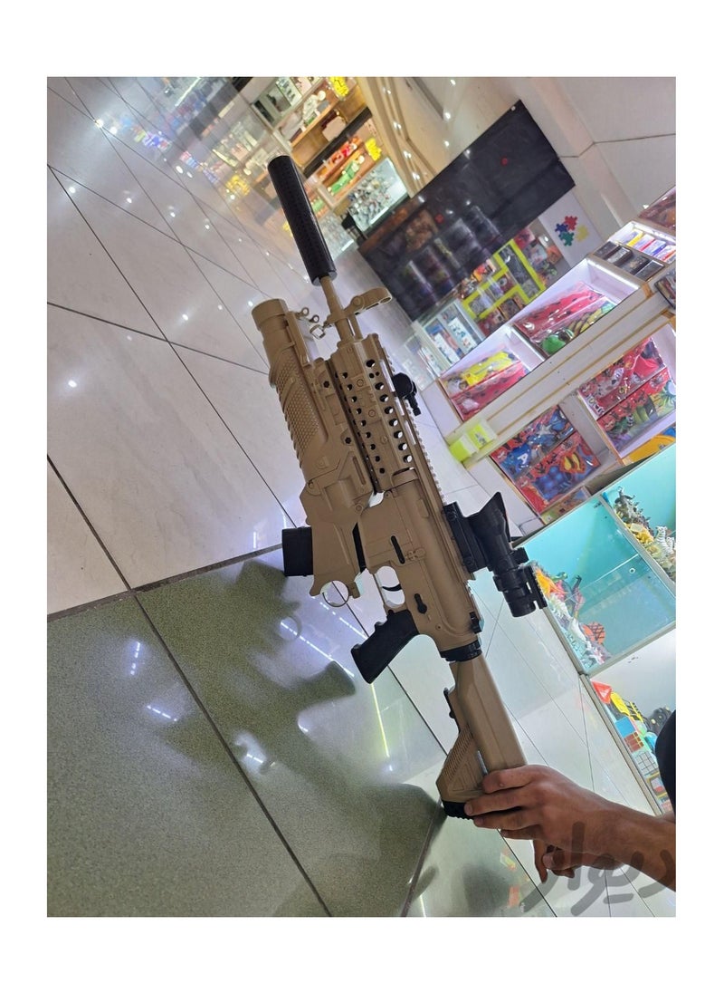 Military Machine Gun Toy featuring vibrant LED lights and realistic sound effects