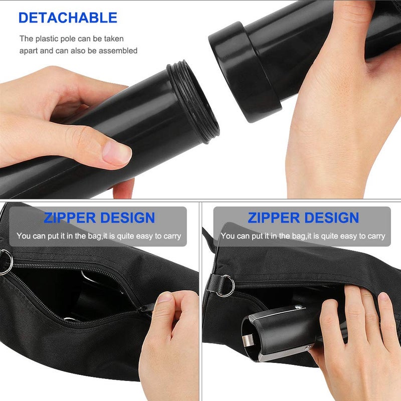 Number-one Golf Ball Collector, Golf Ball Shag Bag Holds About 75 Balls Golf Detachable Ball Retrievers Tube with Storage Bag Golf Ball Picker Scooping Device (Black) - Image 4