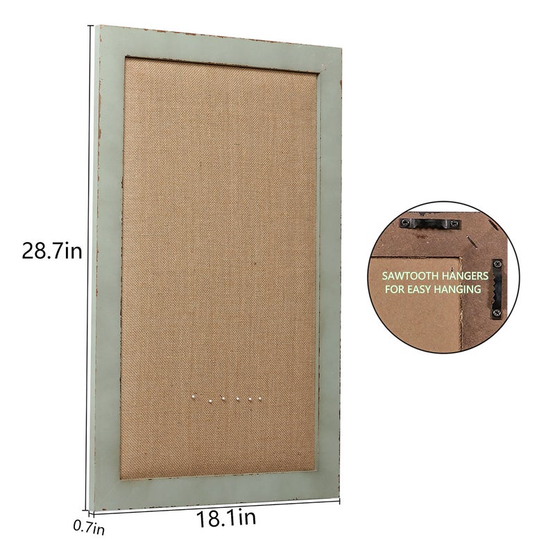 SOFE Linen Bulletin Board 18 X 29 Inches Wood Frame, Fabric Pin Board Corkboards for Wall Decorative, Rustic Memo Board Photos Wall Organizer Display Board, Vision Board for Home Room Office Message - Image 4