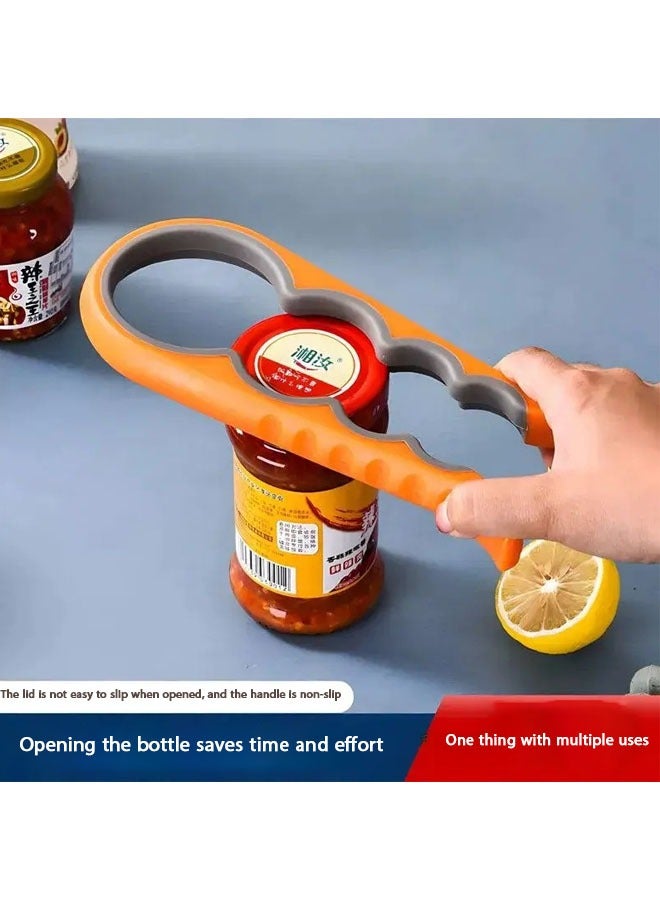 Bukela Jar Opener,  Non Slip Jar Bottle Opener Jar Gripper for Weak Hands, Seniors With Arthritis and Children, 4 in 1 Multi-Function Colorful Can Opener Get Lids Off Easily, Orange - Image 1
