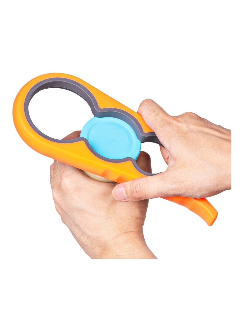 Bukela Jar Opener,  Non Slip Jar Bottle Opener Jar Gripper for Weak Hands, Seniors With Arthritis and Children, 4 in 1 Multi-Function Colorful Can Opener Get Lids Off Easily, Orange - Image 1