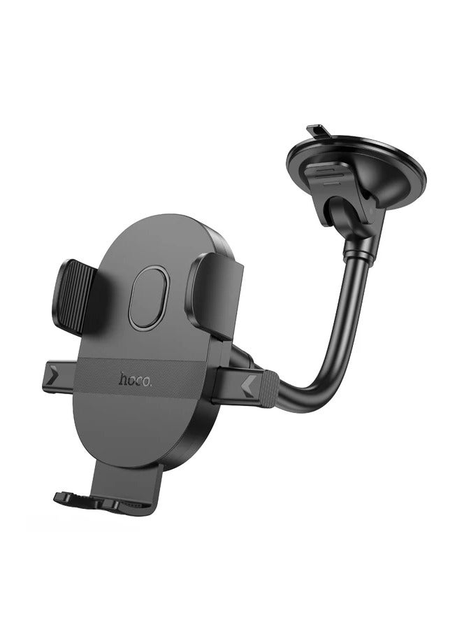 Hoco Car Phone Holder H20 – Windshield Mount with One-Button Release, 270mm Arm, Black Design - Image 1