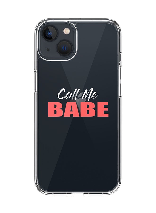 Classic Clear Case for Apple iPhone 14 Plus Case Hybrid Soft Cover Flexible Edges Anti Drop TPU PC Gel Thin Transparent Cover - Call me babe