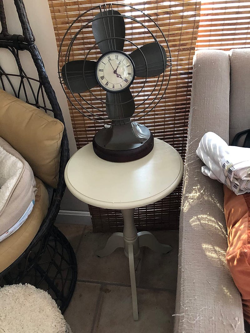 DDS Dream Decor Shoppee Wooden Plant Stand Round Antique Accent Bedside Table Coffee Stand Home Storage Organizer for Living Room Bedroom (White) - Image 4