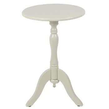 DDS Dream Decor Shoppee Wooden Plant Stand Round Antique Accent Bedside Table Coffee Stand Home Storage Organizer for Living Room Bedroom (White) - Image 3