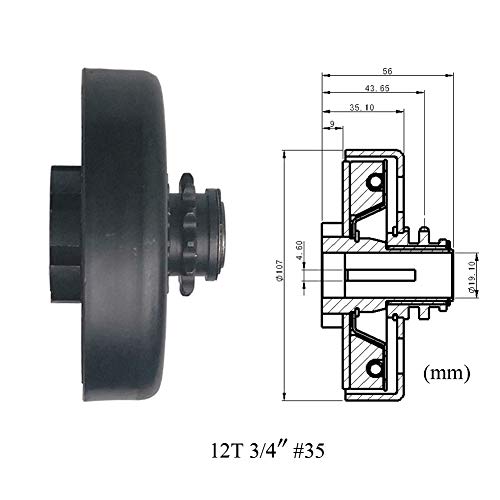 MOOSUN Centrifugal Clutch 3/4" Bore #35 Chain 12T for GO Kart Mini Bike Engine 3/4 Bar - Image 5