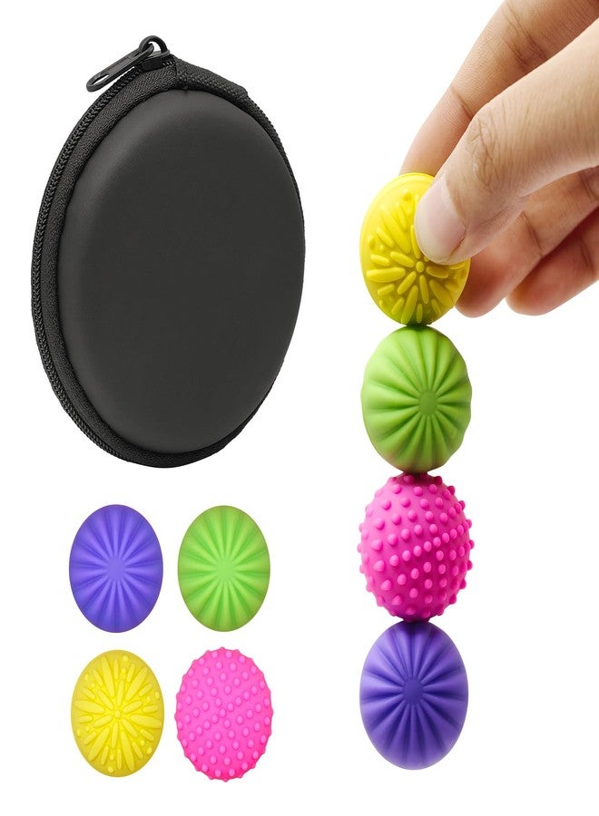 Beofinest Magnetic Stress Relief Balls with Silicone Shell, Fidget Toys, 4 Pieces of 1.17" Magnetic Balls for Adults, Desk Fidgets Toys for Office Stress/ Anxiety Relief, Holiday Stuffer Present - Image 1