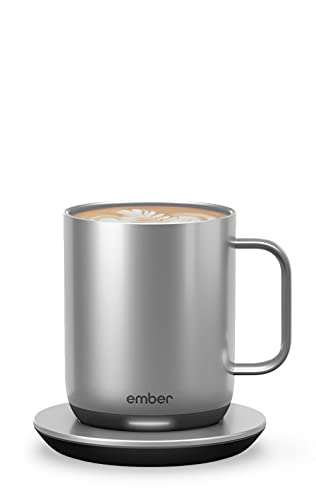 Ember Temperature Control Smart Mug 2 10 Oz AppControlled Heated Coffee Mug with 80 Min Battery Life and Improved Design Stainless Steel
