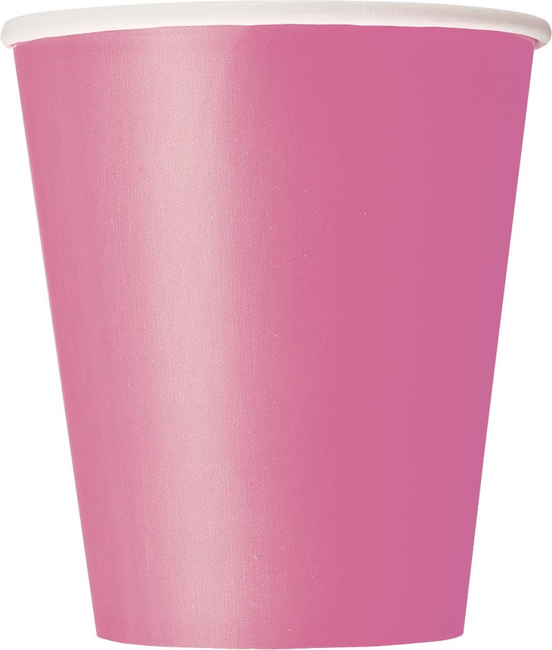 Unique Party Hot Pink Solid Paper Cups Set  9 oz Pack of 8  Elegant  EcoFriendly Party Drinkware  Perfect for Birthdays Showers  Special Celebrations 
