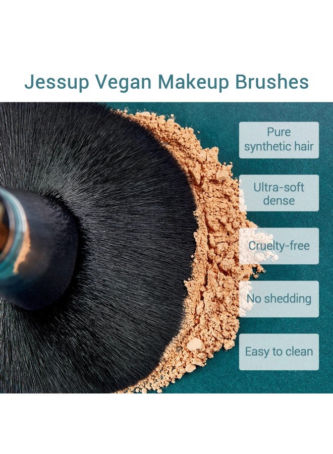 Jessup Makeup Brushes 15 Pcs Makeup Brush Set Beauty Cosmetics Make Up Powder Concealer Eyeshadow Eyeliner Blending Lip Brush Tools (Black/Silver) T092 - Image 4