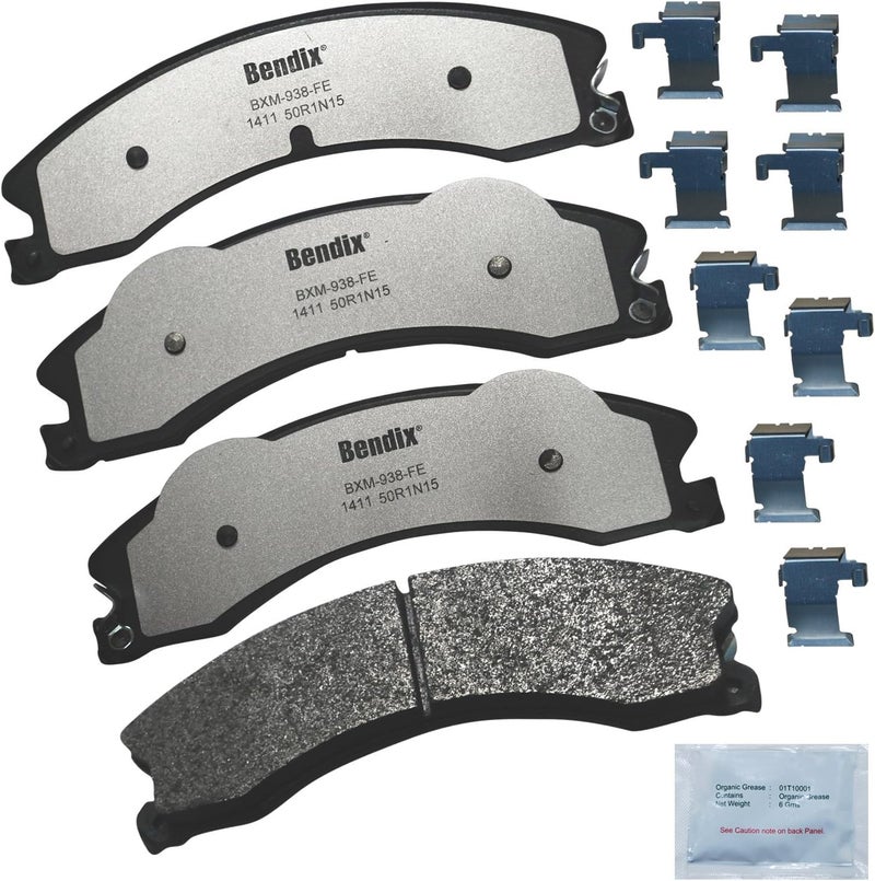 Bendix Fleet Metlok MKD1411FM Semi-Metallic Brake Pads for Select Models Chevrolet Express 3500,Express 4500,2500,Silverado,GMC Savana 3500,4500,Sierra HD,Nissan TITAN XD - Image 1