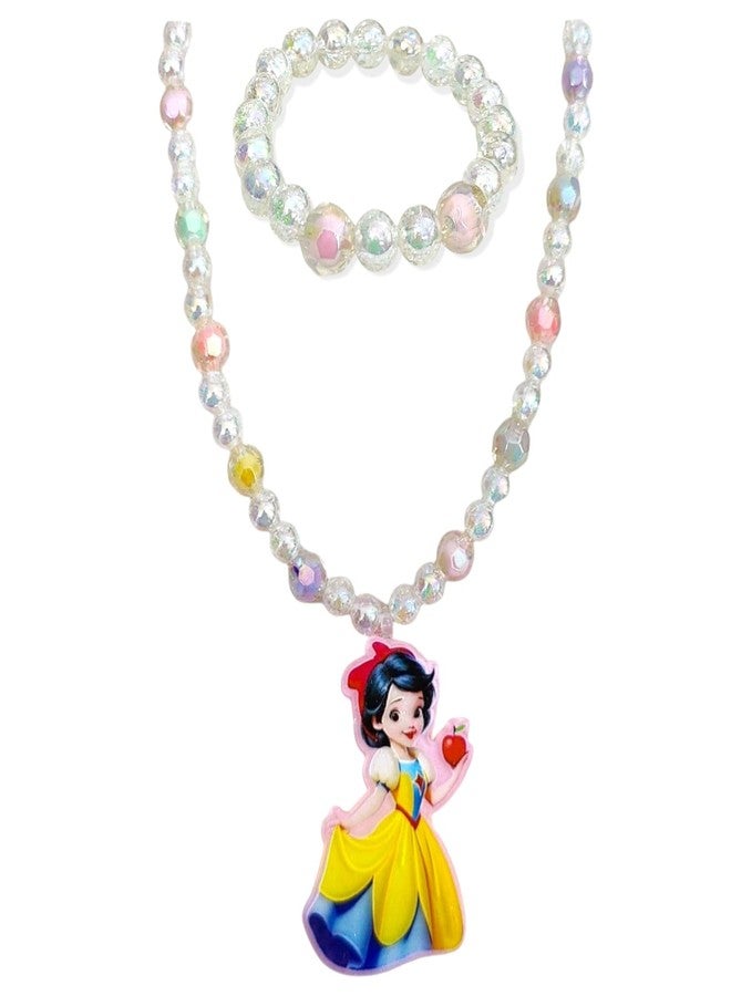 AMYCAUR Girl Princess Pendant Necklace & Bracelet Jewellery Set For kids, Girls | birthdays, parties, and special occasions Jewellery Gifts Set For Little Girl Toddler Random Design - Image 2