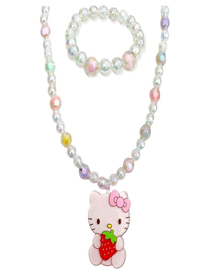 AMYCAUR Girl Princess Pendant Necklace & Bracelet Jewellery Set For kids, Girls | birthdays, parties, and special occasions Jewellery Gifts Set For Little Girl Toddler Random Design - Image 3