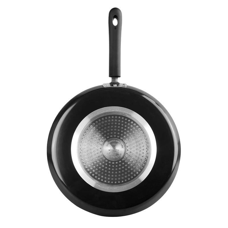 Lampostick Simply Chef Aluminium NonStick Concave TawaResist Plus Interior NonStick CoatingPTFE Exterior Coating 28 cmSuitable for Gas Electric Ceramic HobsRio Red Black - Image 2