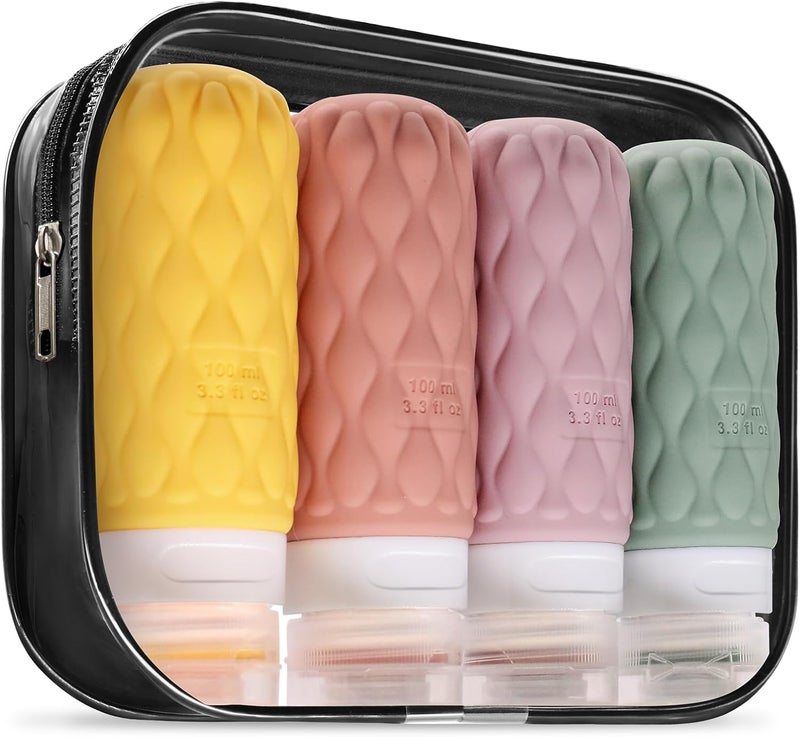 Travel Bottles: 3-Pack Silicone Travel Size Containers - Leakproof Refillable Squeeze Bottles for Travel Toiletries, Multicolor - Image 1