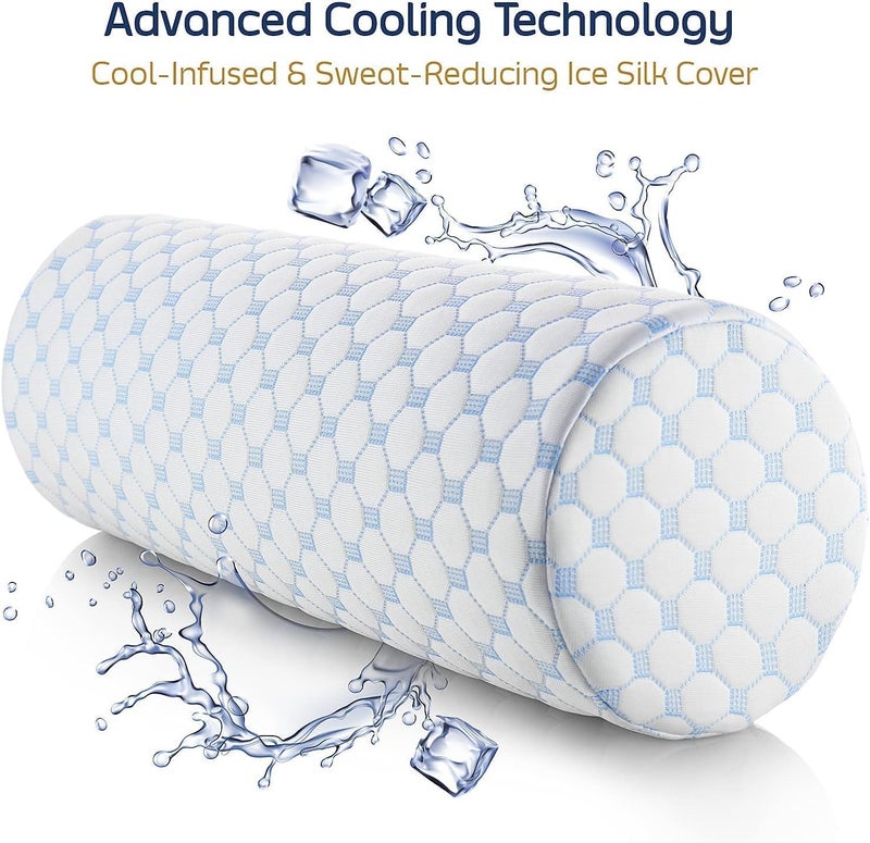 Nestl Neck Roll Pillow for Sleeping – Firm Neck Pillow for Pain Relief - Premium Memory Foam Neck Roll Pillow – Bolster Pillow for Sleeping with Breathable Cooling Cover – Firm Cylinder Neck Pillow - Image 2