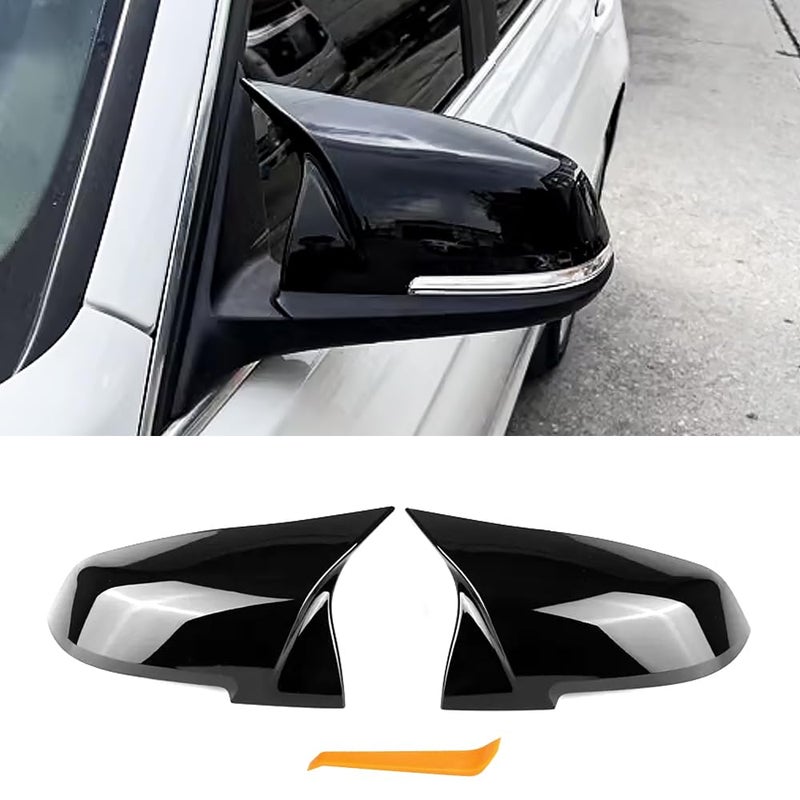 MAXDOM Mirror Caps Gloss Black Compatible with 1Series F20 2Series F22 F23 3Series F30 F31 F34 4Series F32 F33 F36 X1 E84 M2 F87 Models Rearview Side Cover Direct Replacement