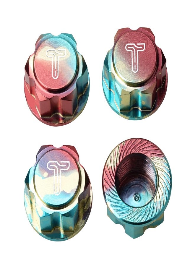 TCRC 4PCS Splash Anodizing Aluminum 17mm Hex Wheel Nut Center Cap for 1/10 Scale Arrma Losi HSP Redcat 1/8 RC Car Monster Truck(1.0mm Thread Pitch) - Image 5