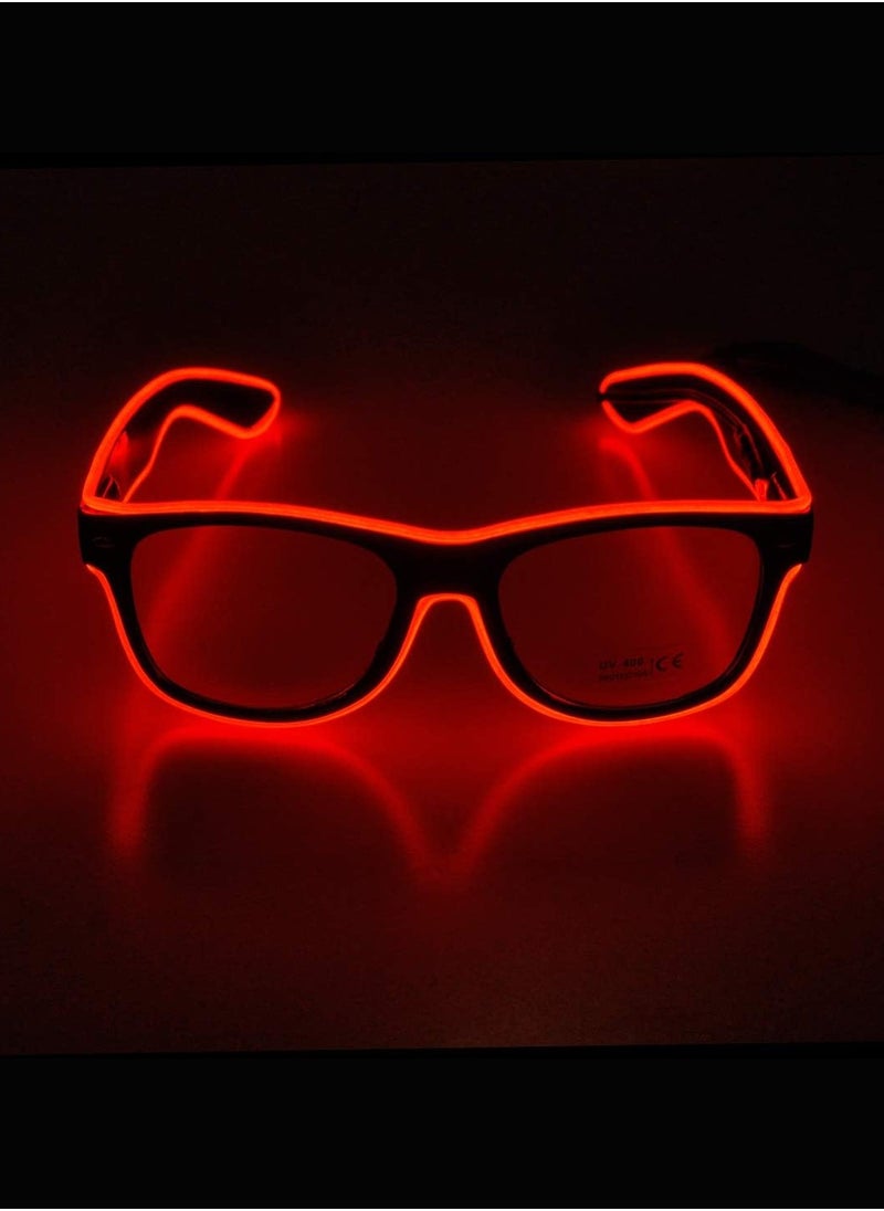 Vitacelli - El Wire Glow Sun Glasses Halloween Party DJ Bright Light Safety Light Up Multi-color Frame Voice Control LED Flashing Glasses - Image 1