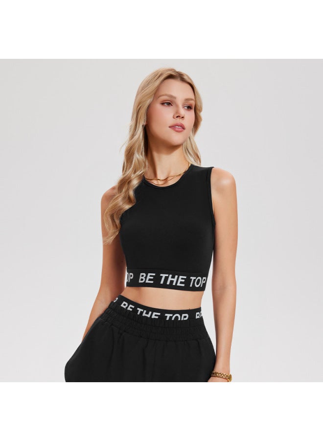 American-style High Street Sports Vest, Naked-feel Yoga Top, Running Fitness Underwear, Summer Crop Top, Sleeveless Undershirt