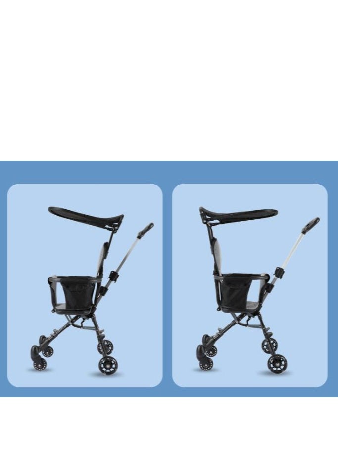 Beauenty Convenience Lightweight Portable Foldable Toddler Stroller, Baby Stroller, Airplane Stroller, Travel Stroller with 360°-wheel, Sunshine Canopy, Pad, Two Way Push  - Image 4