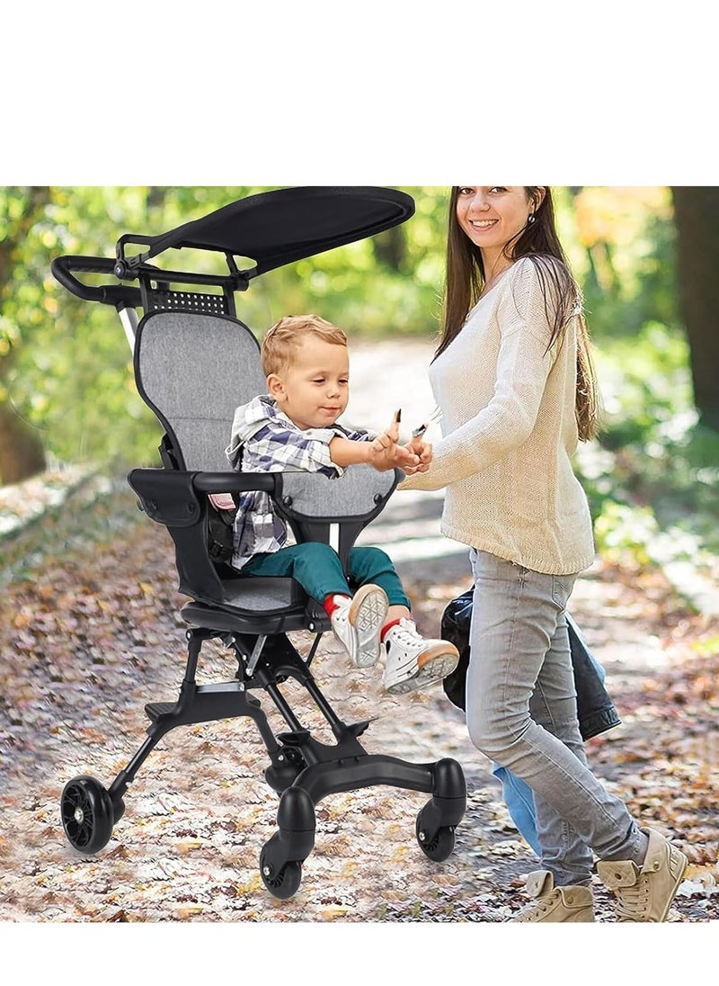 Beauenty Convenience Lightweight Portable Foldable Toddler Stroller, Baby Stroller, Airplane Stroller, Travel Stroller with 360°-wheel, Sunshine Canopy, Pad, Two Way Push  - Image 5