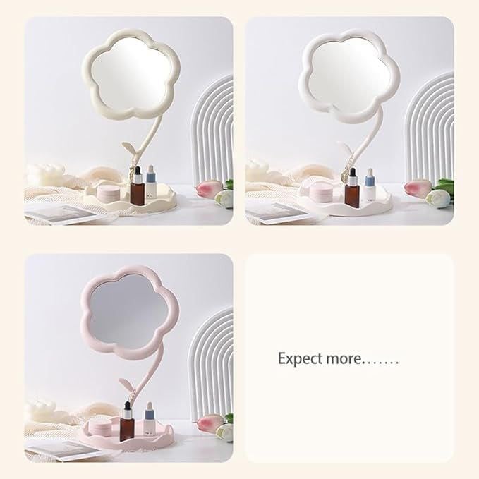 NIL JO Flower Shape Makeup Mirror Desktop Makeup Mirror Womens Dresser Student Dormitory Portable Touch Up Mirror Bedroom Bathroom Living RoomMulti 1pcs - Image 4