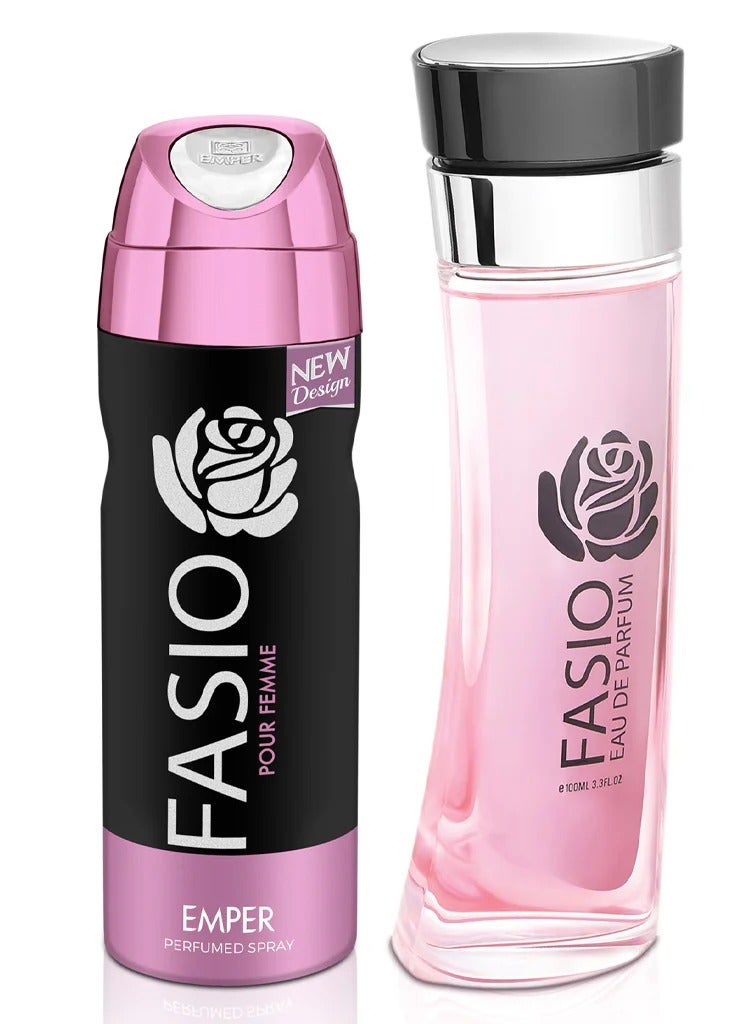 امبر طقم هدايا فاسيو مكون من ( او دي بيرفيوم 100مللي - سبراي بيرفيوم 200مللي) نسائي - Image 3