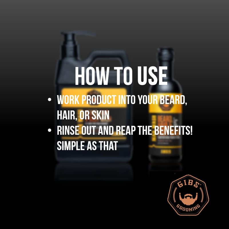 GIBS Grooming Amber 3 in 1 Body Wash For Men Beard Hair Moisturizing and Cleansing Liquid Body Wash Liter Sulfate and Paraben Free - Image 4