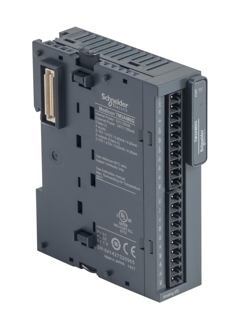 Schneider Electric - Schneider TM3AM6G PLC Modicon TM3 Module TM3 -4 Analog Inputs and 2 Analog Outputs Spring - Image 1