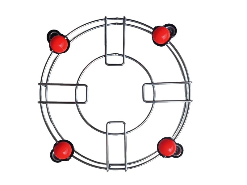 Birdwing Heavy Wheel Stainless Steel Gas Cylinder Trolley with Wheels |LPG Gas Cylinder Trolley with 4 Wheels White Prime Wheels, 1 Piece - Image 4