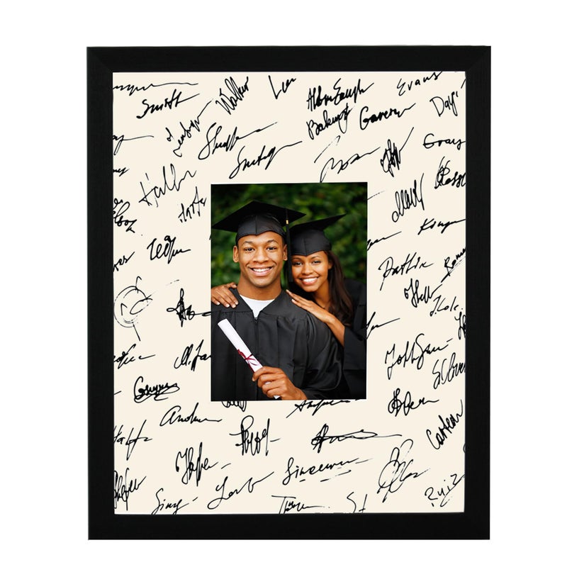 GraduationMall GarduationMall 11x14 Signature Picture Frame Holds 5x7 Photo with White Mat for Wedding Graduation | Wall or Tabletop Display - Image 2
