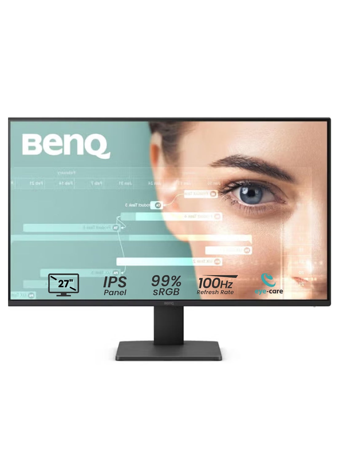 27 Inch FHD 100Hz Refresh Rate, IPS Eye-Care Monitor, HDMI, DisplayPort, Ultra Slim Bezel, TUV-Certified, Flicker-Free, Low Blue Light Plus, Eye-CareU - GW2791 - Black/Noir