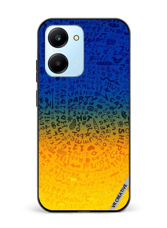 VR CREATIVE Protective Case Cover For Honor Play7T Words Mixture Design Multicolour - Image 1
