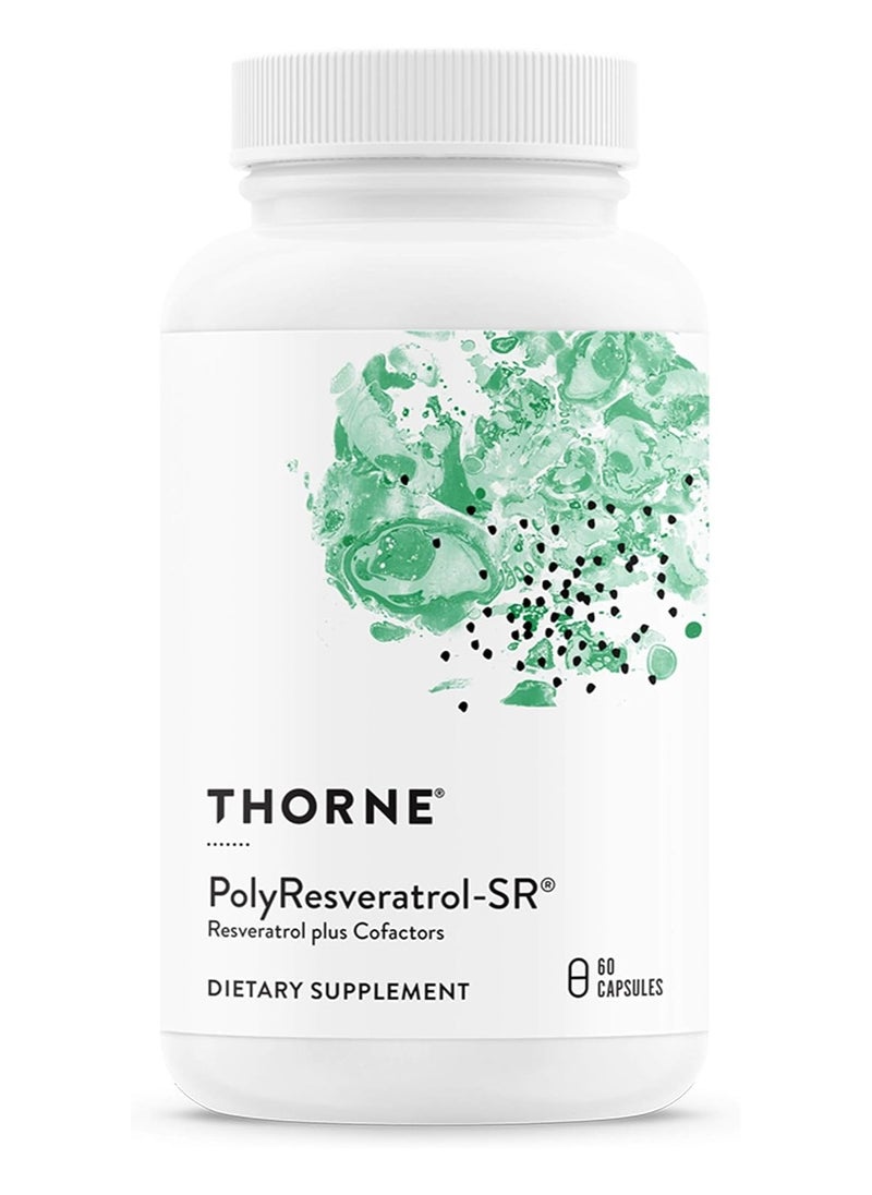 Thorne - Poly Resveratrol-SR, Resveratrol plus Cofactors Dietary Supplement 60 Capsules - Image 1