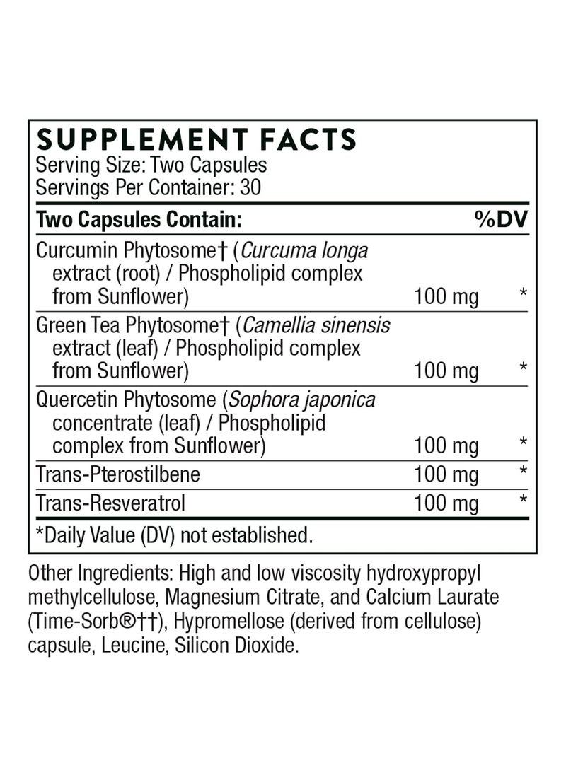 Thorne - Poly Resveratrol-SR, Resveratrol plus Cofactors Dietary Supplement 60 Capsules - Image 1