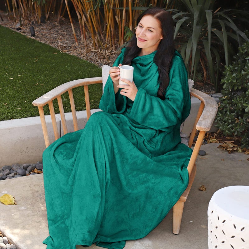 Catalonia Wearable Blanket with Sleeves and Pocket  Cozy Soft Fleece Mink Micro Plush Wrap Throws Blanket Robe for Women and Men  Gift for Her - Image 3