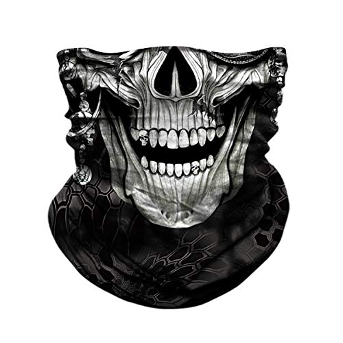 M-YOUNG Skull Face Sun Mask Half,Bandanas,Neck Gaiter, Headwear, Headband for Fishing, Hunting,Yard Work - Image 1