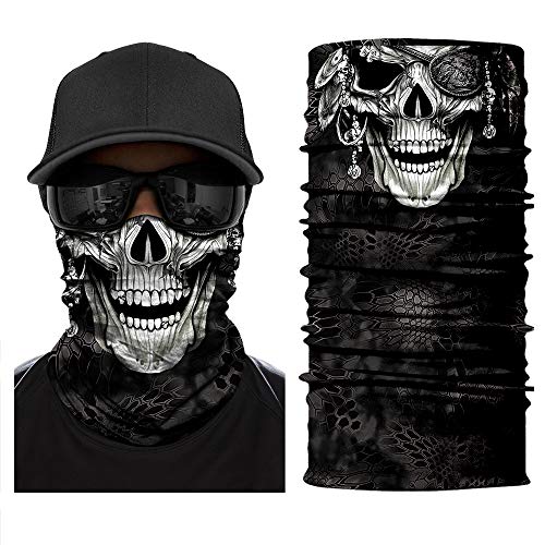 M-YOUNG Skull Face Sun Mask Half,Bandanas,Neck Gaiter, Headwear, Headband for Fishing, Hunting,Yard Work - Image 2