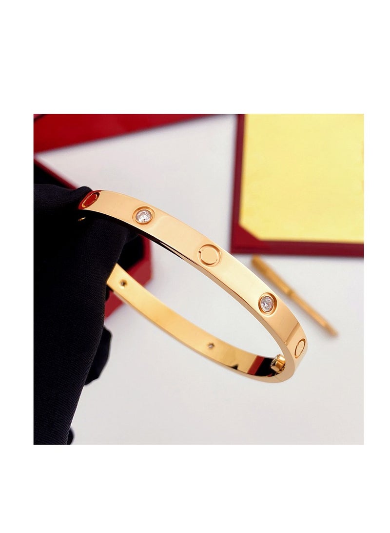 Euro-American Style Titanium Steel Bracelet for Women 15 cm circumference (width 6 mm) 