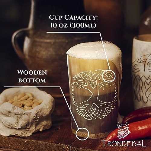 Trondebal Viking Drinking Horn Mugs Set of 4, beer stein set, Natural Ox Horn Shot Glasses | 10 oz Cool Unique Tumbler, Beer Gift for Men and Women, Handmade Goblet| Medieval Stein for Ale, Mead - Image 3