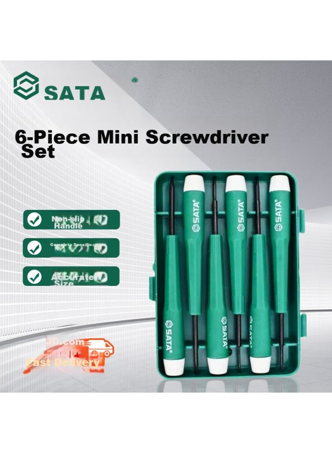 Sata 6-piece Phillips And Flathead Mini Screwdriver Set, Small Electronic Repair Precision Screwdriver Dy06101 - Image 1