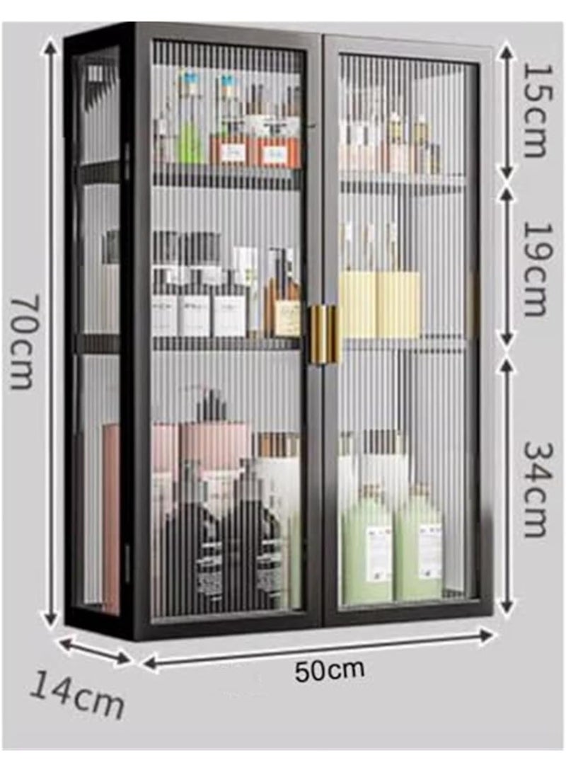 CityRiya-Long Bathroom Wall Cabinet, Wall Medicine Cabinet, Over Toilet Storage Rack, Bathroom Organizer Shelf, Kitchen Storage Cabinet, Bath Shelves Wall Mounted with Door for Laundry, Living Room, ZT031-40 - Image 2