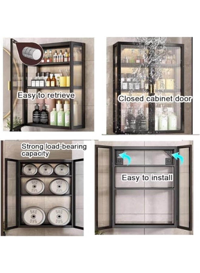 CityRiya-Long Bathroom Wall Cabinet, Wall Medicine Cabinet, Over Toilet Storage Rack, Bathroom Organizer Shelf, Kitchen Storage Cabinet, Bath Shelves Wall Mounted with Door for Laundry, Living Room, ZT031-40 - Image 3