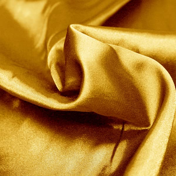 Backgarden Women Black Red Layers Satin Long Skirt for Spanish Flamenco Belly Dance Gypsy Mexico Ballet Folklorico Performance Costume (Deep Gold Theme) - Image 3