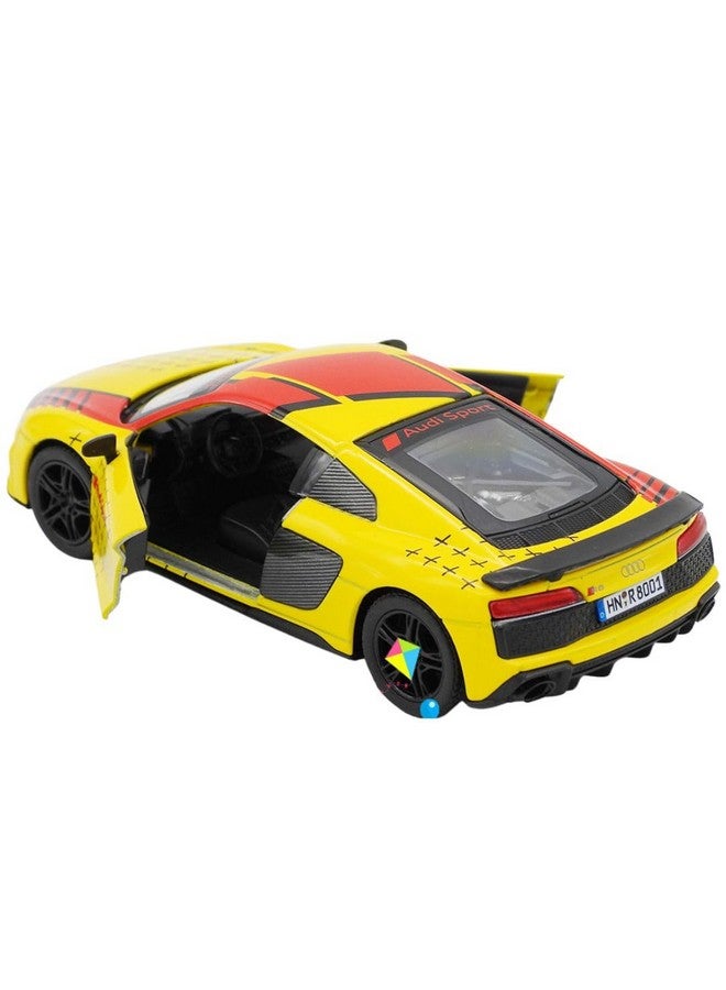 Mayatra's Kinsmart Audi R8 Coupe Livery Edition 1:38 Scale Diecast Sports Car Model - Limited Edition (Yellow) - Image 2