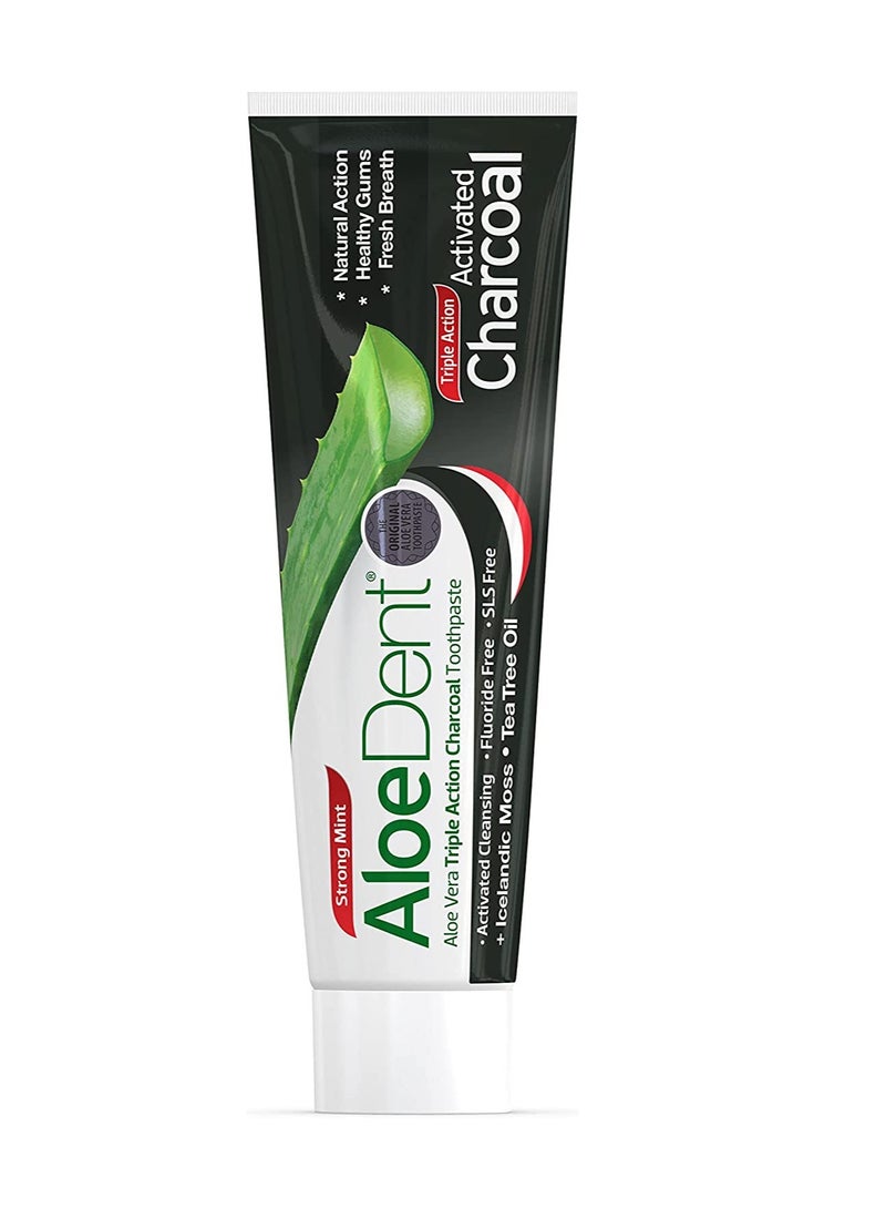 Aloe Dent AloeDent, Charcoal Toothpaste Fluoride Free Natural Action - Image 2