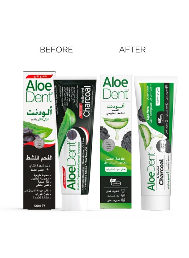 Aloe Dent AloeDent, Charcoal Toothpaste Fluoride Free Natural Action - Image 3