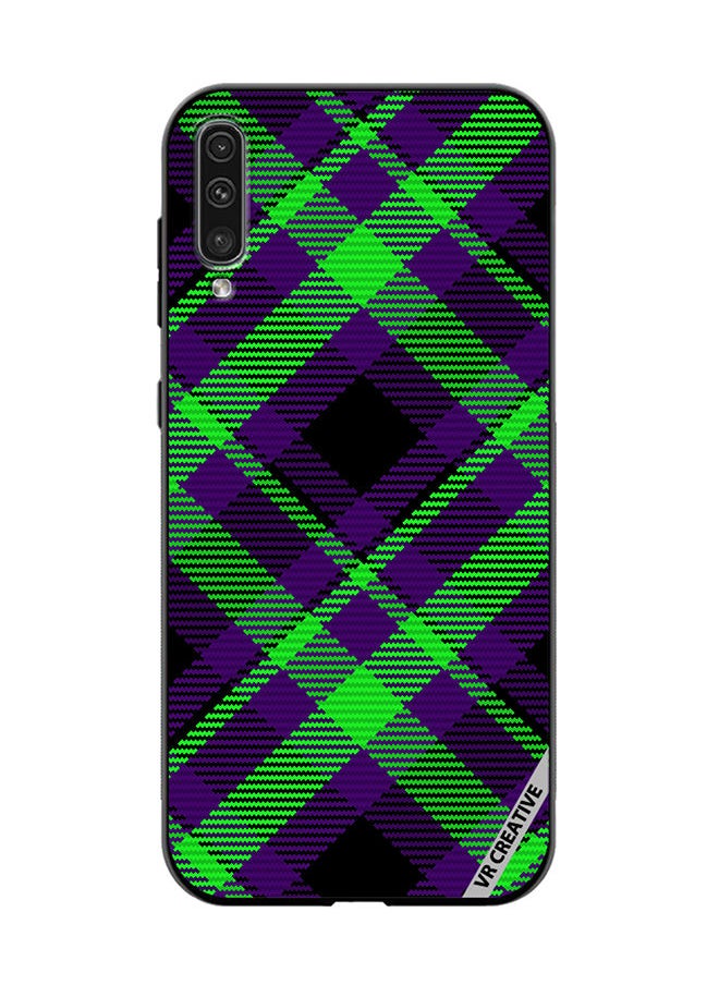 VR CREATIVE Protective Case Cover For Samsung Galaxy A70/A70s Black Green Checkered Design Multicolour  - Image 1